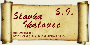 Slavka Ikalović vizit kartica